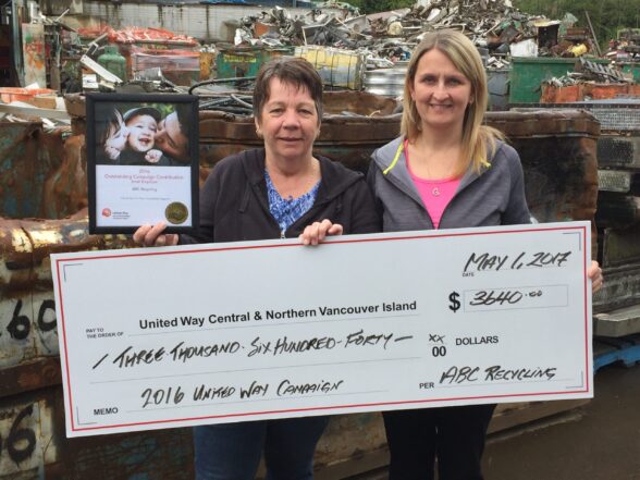 ABC Recycling receives Outstanding Campaign Contributor award from United Way