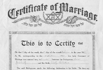 Daniel Yochlowitz and Molly Goldstick Marriage Certificate 1936