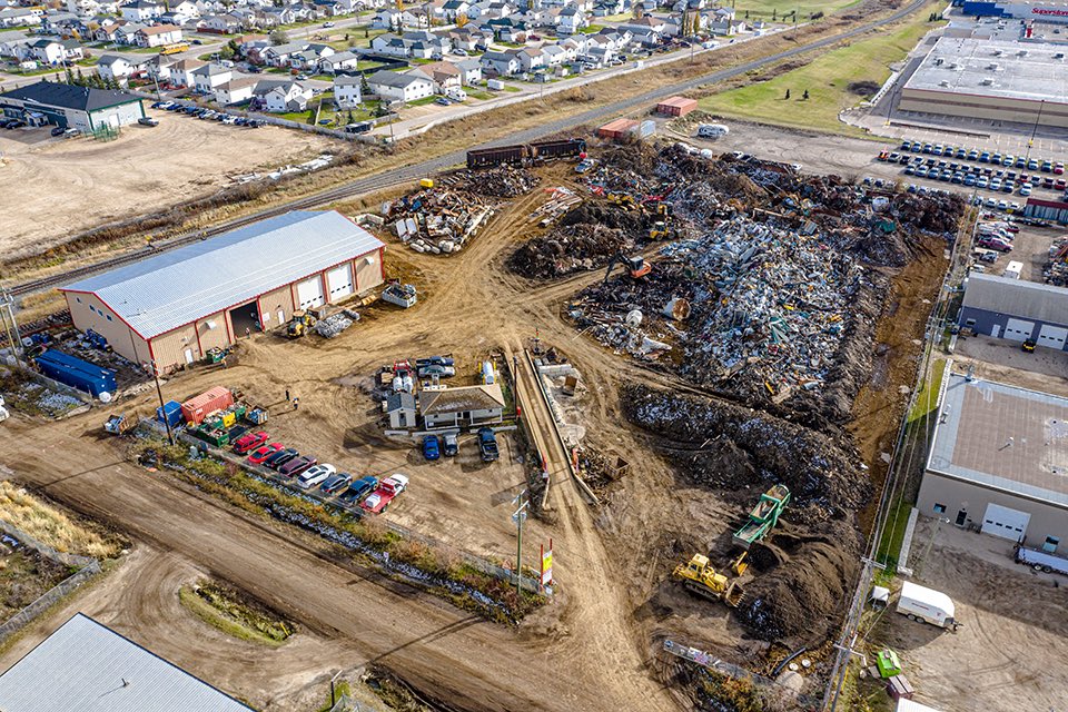 Aerial photo of ABC Recycling Grande Prairie