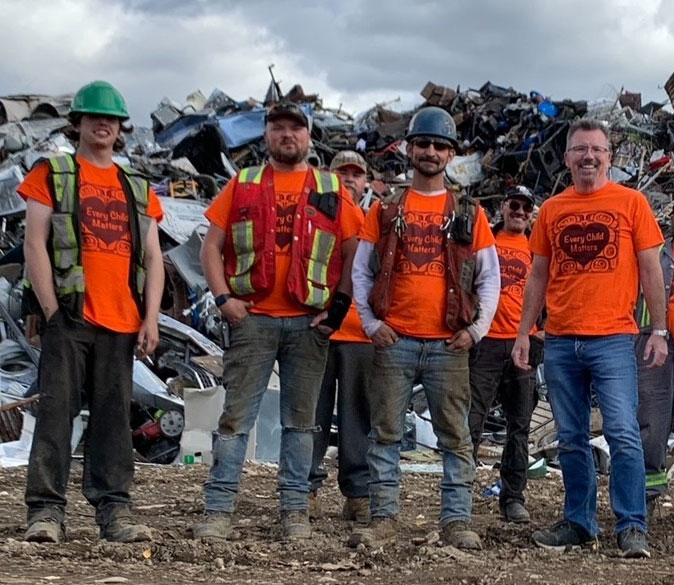 ABC Recycling Employees wear orange shirts in support of indigenous reconciliation